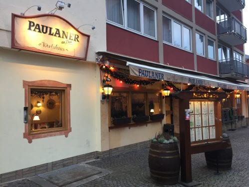 Entrada do Paulaner am Dom - restaurantes em Frankfurt