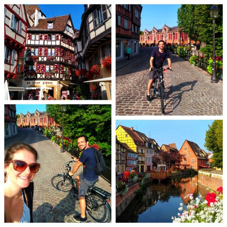 Aluguel de bicicleta em Colmar: no nosso último dia garantimos as fotografias de todos os “cartões postais” dessa linda cidade