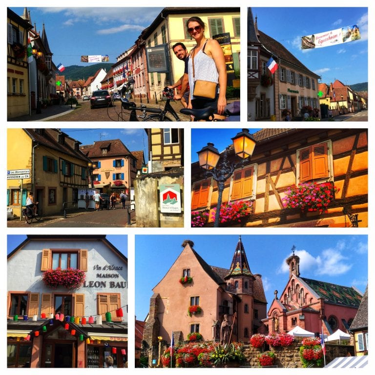 Aluguel de bicicleta em Colmar: chegando na bela cidade de Eguisheim