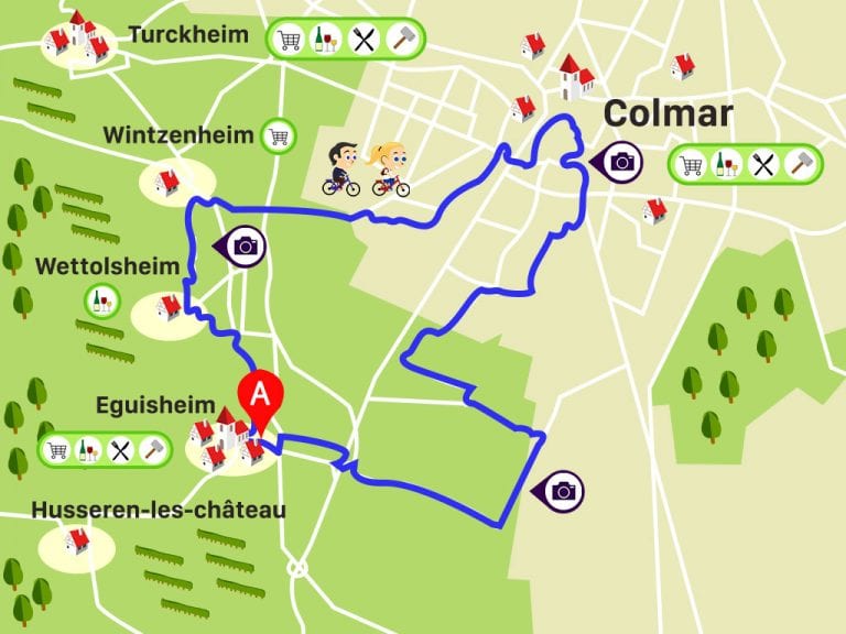 Alsa Cyclo Tours: Circuit Colmar (passeio que fizemos por Colmar e Eguisheim)