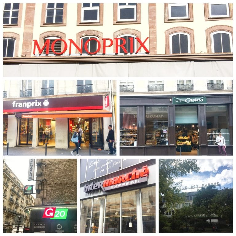 Algumas das principais redes de supermercados em Paris