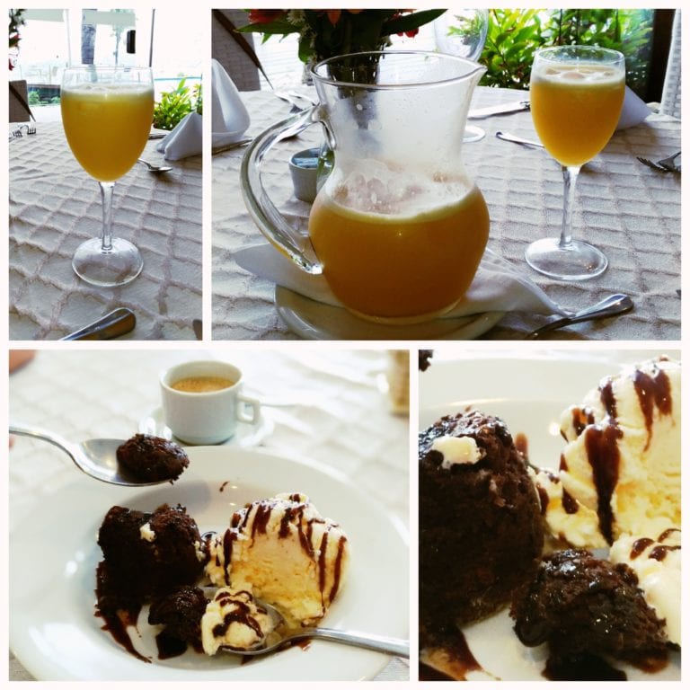 Restaurante Hotel Ferradura Private - sucos natural e sobremesa acompanhada de café expresso