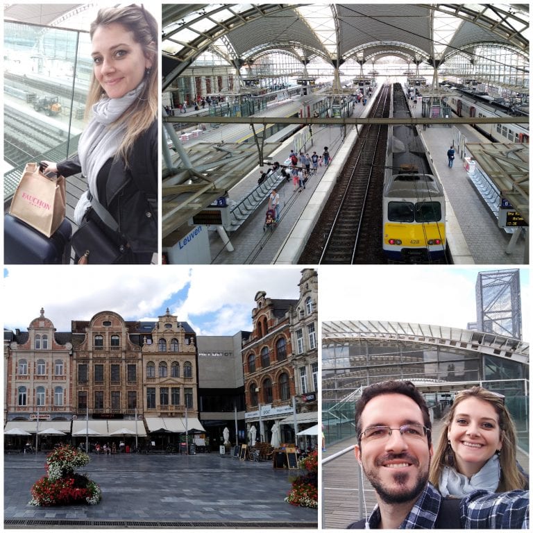 Chegando na estação de trem de Leuven