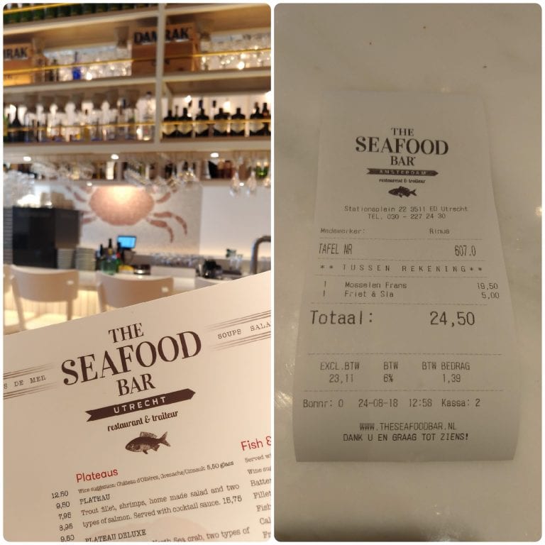 The Seafood Bar Utrecht - conta