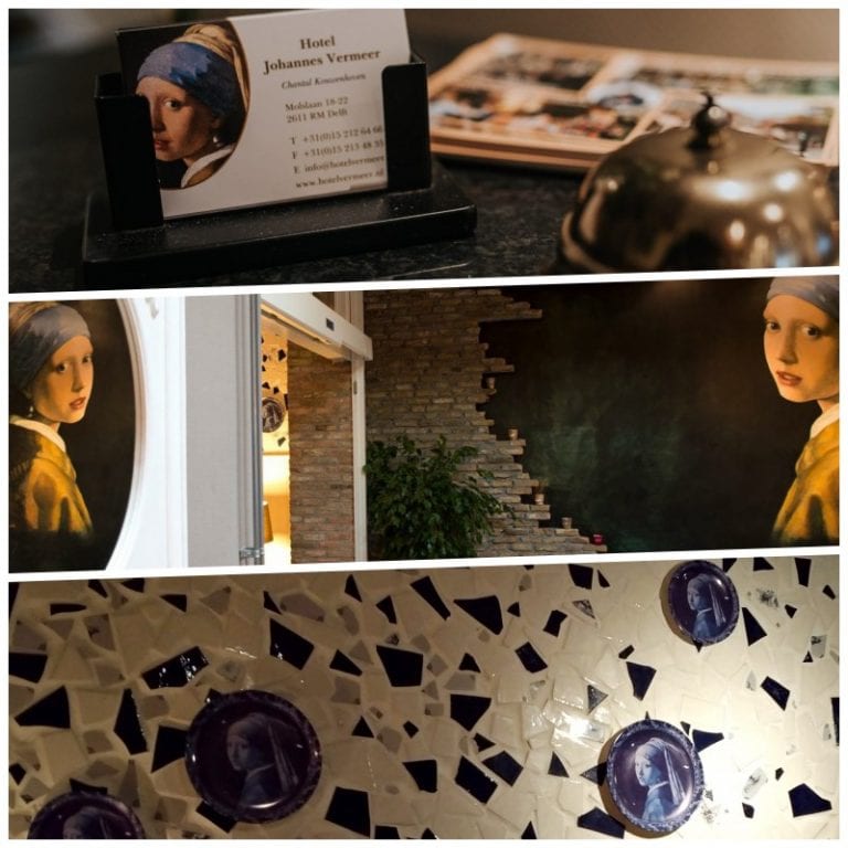 Referências a Johannes Vermeer em toda a decoração