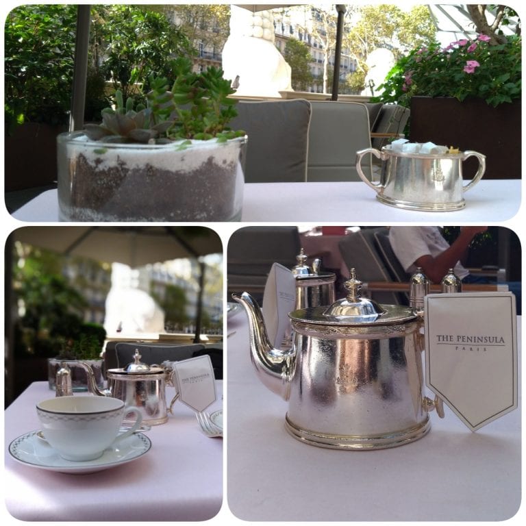 Afternoon Tea The Peninsula Paris - louça e jogo de servir de prata