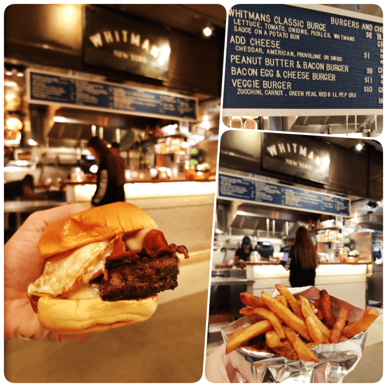 Row NYC - Também tem clássico americano no City Kitchens - o saboroso burger do Whitmans New York
