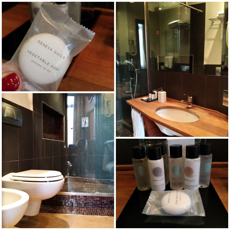 Detalhes do banheiro do Hotel Saturnia & Internacional