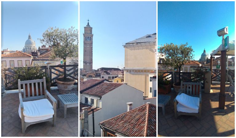 Terraço panorâmico do Hotel Saturnia em Veneza