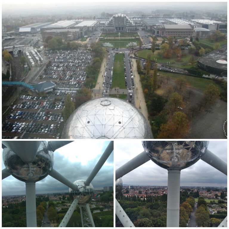 Vistas de dentro da estrutura do Atomium 