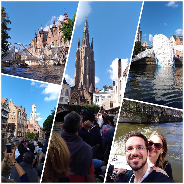 Alguns momentos do passeio de barco em Bruges