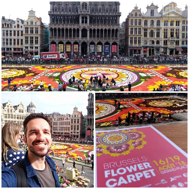 Tapete de Flores visto da sacada do edifício da Prefeitura de Bruxelas