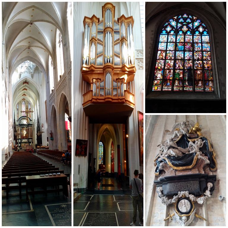 Detalhes do interior da Onze-Lieve-Vrouwekathedraal Antwerpen (Catedral de Nossa Senhora)