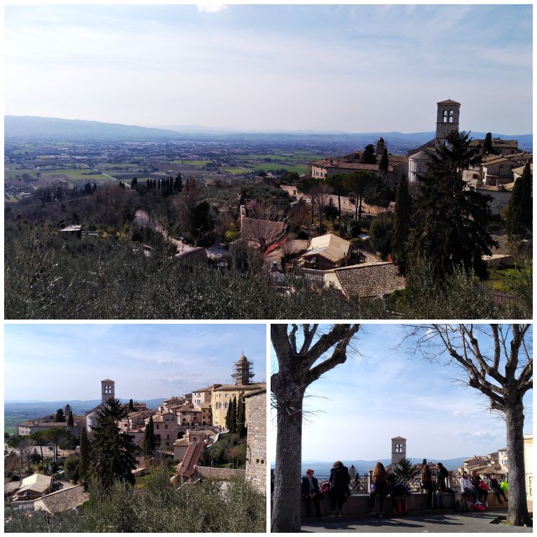 Vista do mirante na Piazza Santa Chiara, em Assis