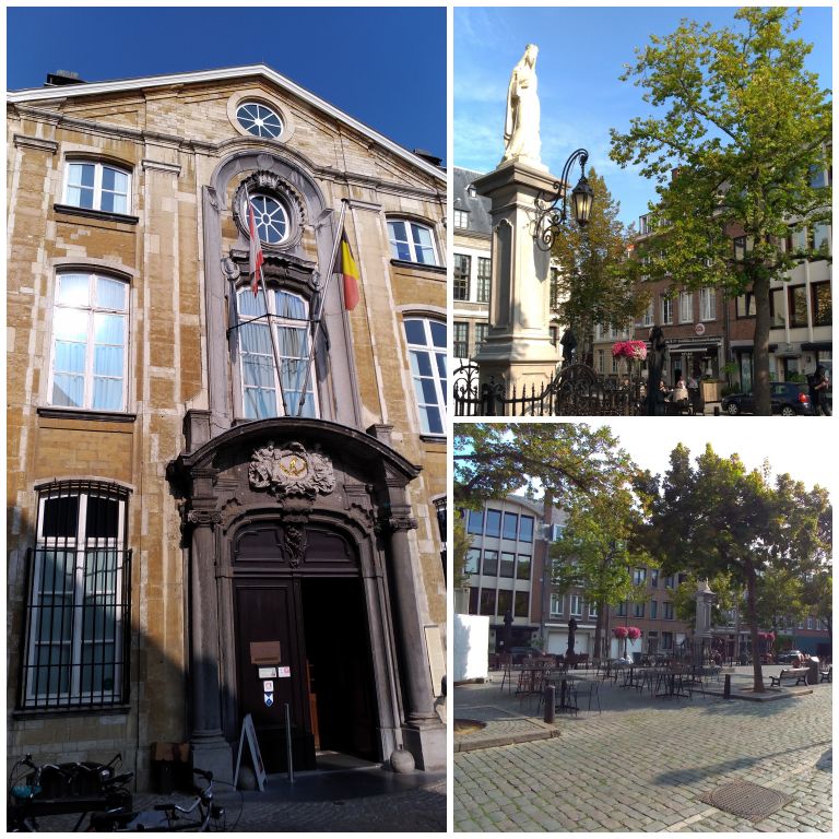 Praça Vrijdagmarkt e entrada do museu