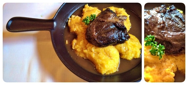 Trattoria La Fiasca: Secondo Piatto - Guanciale di Vitello Brasato con polenta