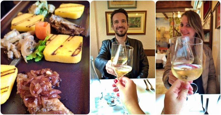 Trattoria La Fiasca: antipasto (entrada) foi o Misto di Lago con Polenta