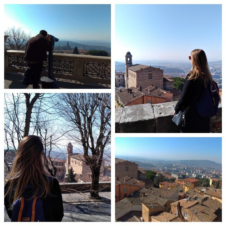 Belas vistas da cidade a partir do Panorama dai Giardini Carducci