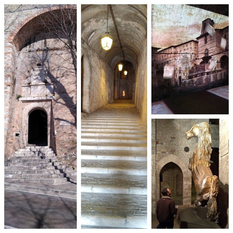 Porta Marzia e interior da Rocca Paolina