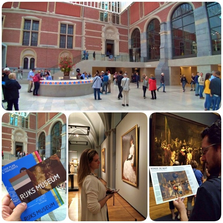 Rijksmuseum: área interna e o famoso quadro ronda noturna