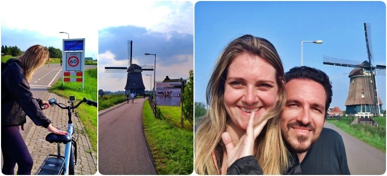 Volendam - Monnickendam: na estrada encontramos um moinho