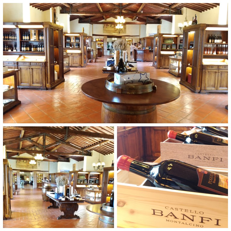 O que fazer na Toscana: tour com degustação de vinhos e almoço harmonizado na vinícola Banfi 5 Loja e sala de degustação da vinícola Banfi