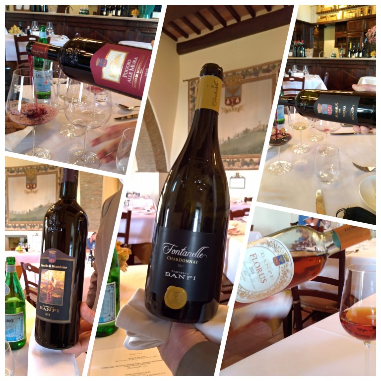 O que fazer na Toscana: tour com degustação de vinhos e almoço harmonizado na vinícola Banfi 13 Alguns dos vinhos do menu harmonizado