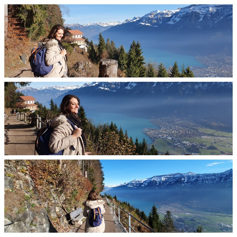 Caminhando até o mirante principal do Harder Kulm