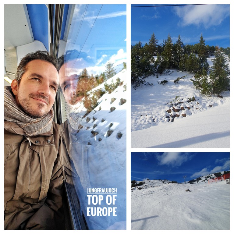 Neve por todos os lados na descida da Jungfraujoch