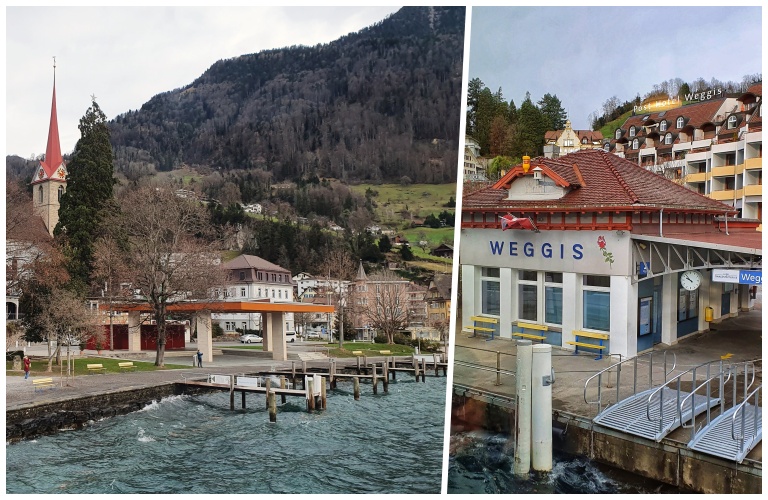 Weggis: pequena parada do barco de Lucerna a Vitznau