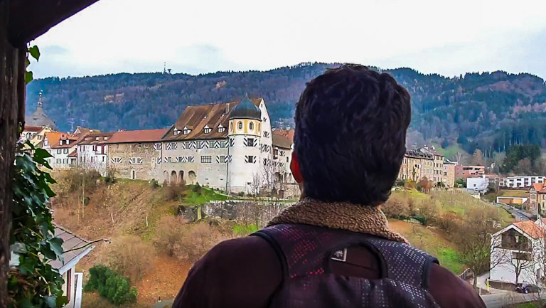 Kapuzinerkloster - Mosteiro dos Capuchinhos: a vista panorâmica das fortificações Cidade Alta