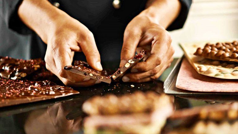 Chocolates na Suíça (créditos: Läderach)