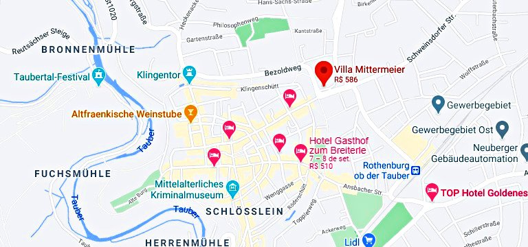 Mapa com a localização do Mittermeier Restaurant